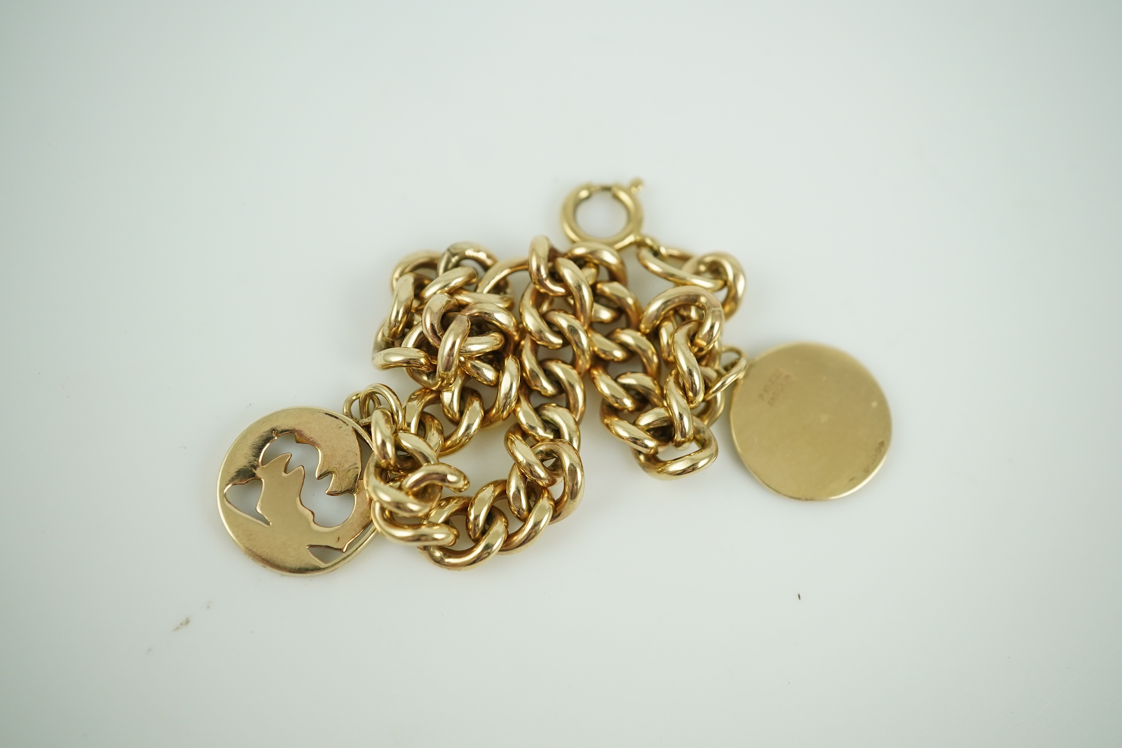 A 9ct gold charm bracelet, circa 1997